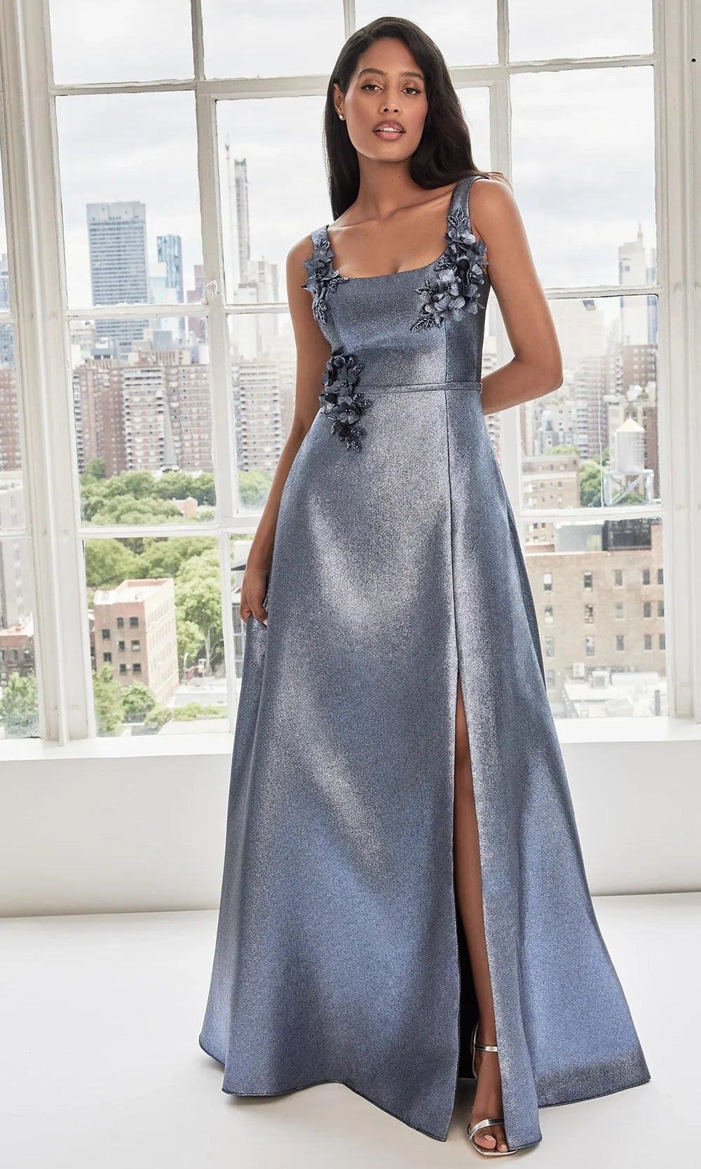 MGNY By Mori Lee 73107 - Sleeveless A-line Gown with Floral Applique Mother of the Bride Dresses