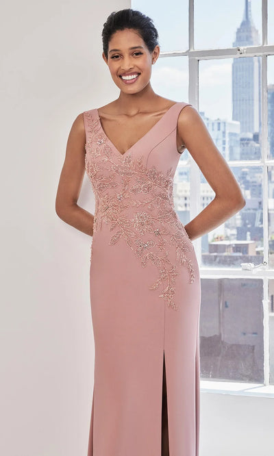 MGNY By Mori Lee 73127 - Sleeveless V-Back Gown with Slit Mother of the Bride Dresses