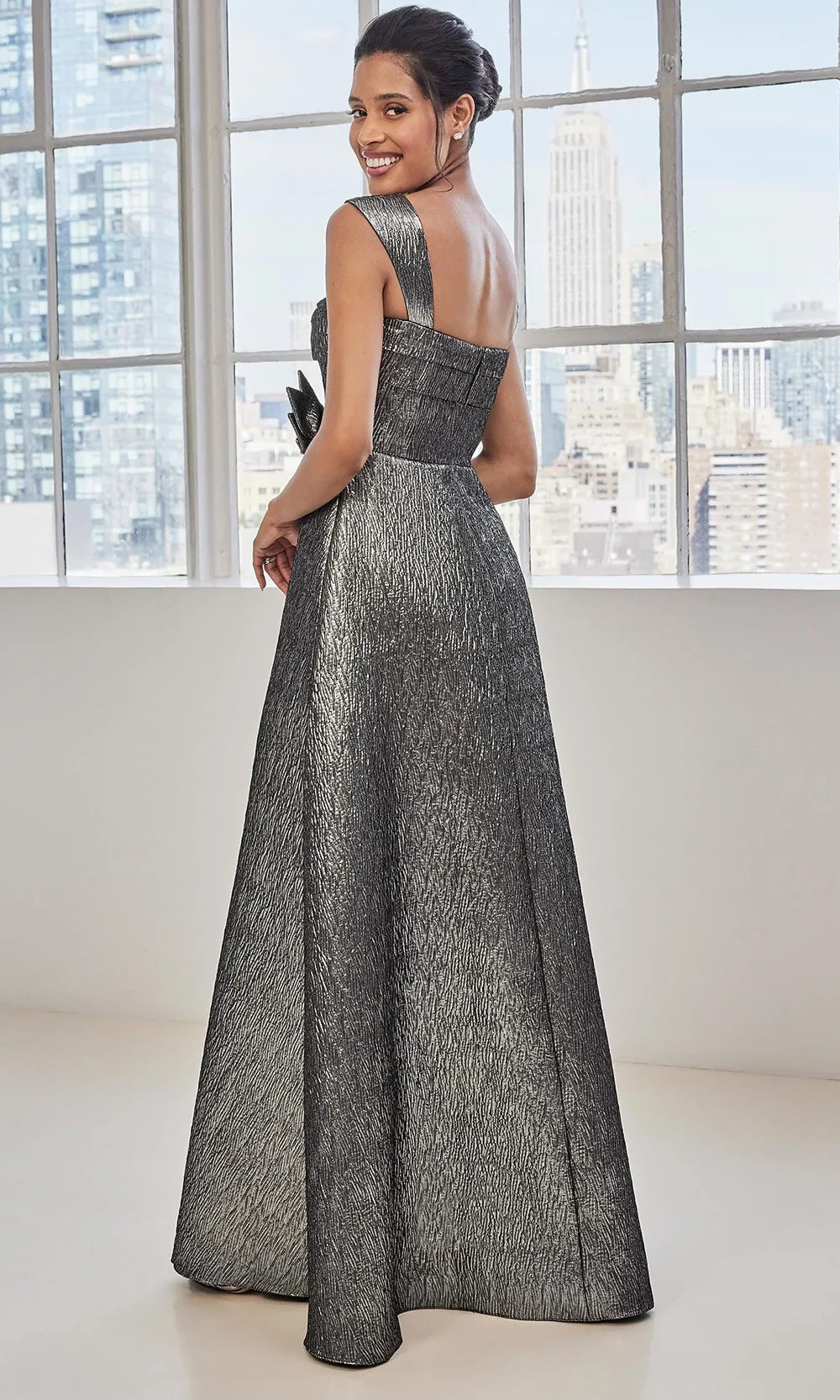 MGNY By Mori Lee 73135 - Square Neck Brocade A-Line Gown Mother of the Bride Dresses