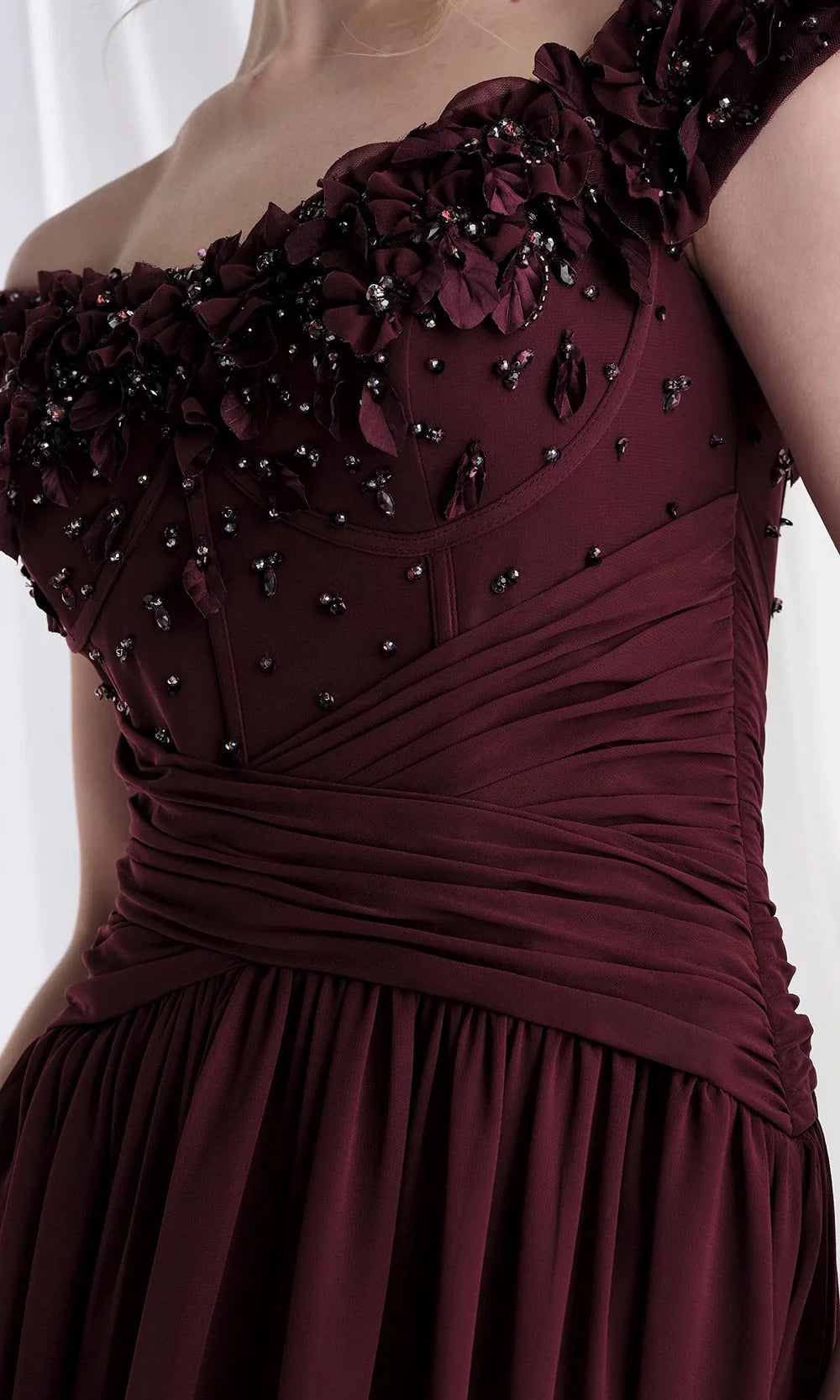 MGNY By Mori Lee 73153 - Ruched Waist Off Shoulder Chiffon Gown Mother of the Bride Dresses