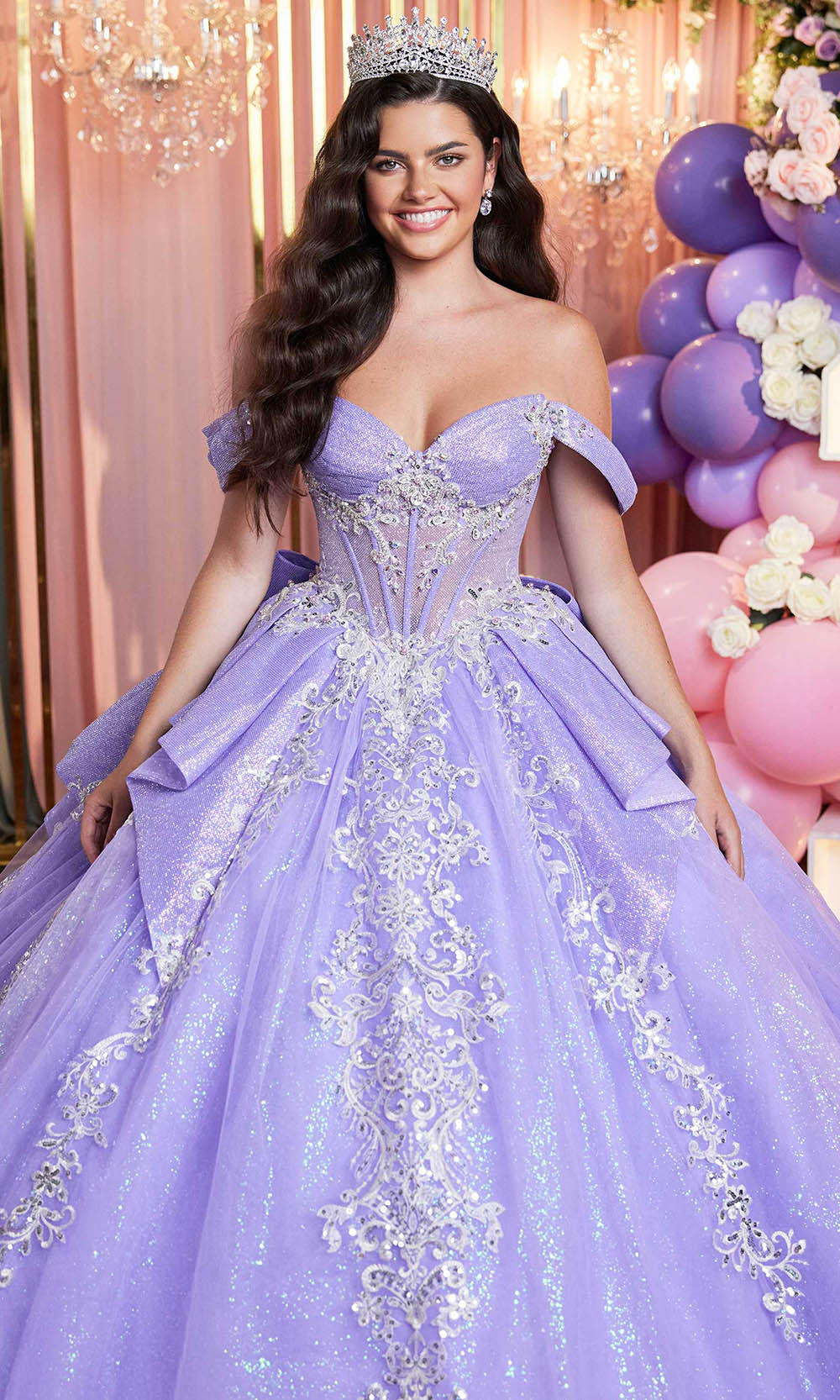 Vizcaya by Mori Lee 89511 - Corset Peplum Overlay Quinceanera Gown Ball Gowns