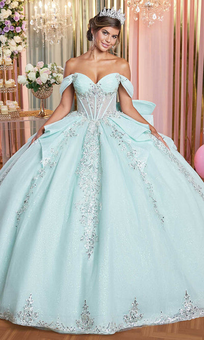 Vizcaya by Mori Lee 89511 - Corset Peplum Overlay Quinceanera Gown Ball Gowns