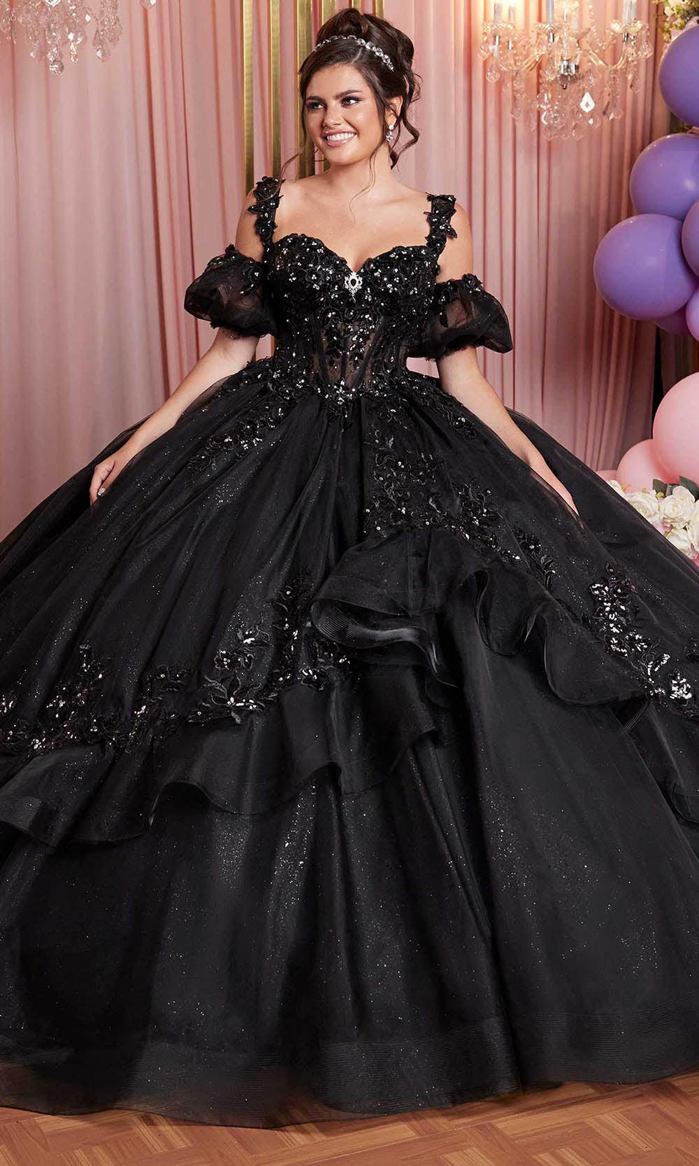 Vizcaya by Mori Lee 89516 - Embroidered Crystal Sweetheart Quince Gown Ball Gowns