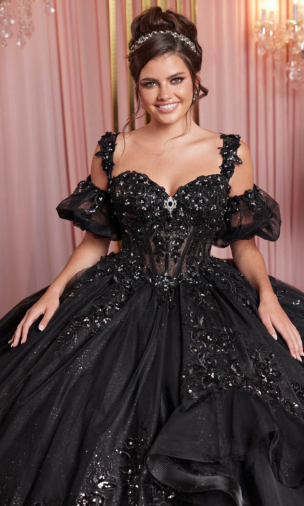 Vizcaya by Mori Lee 89516 - Embroidered Crystal Sweetheart Quince Gown Ball Gowns