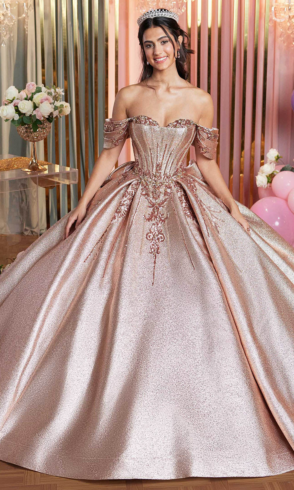 Vizcaya by Mori Lee 89519 - Pleated Skirt Sequin Embroidered Gown Ball Gowns