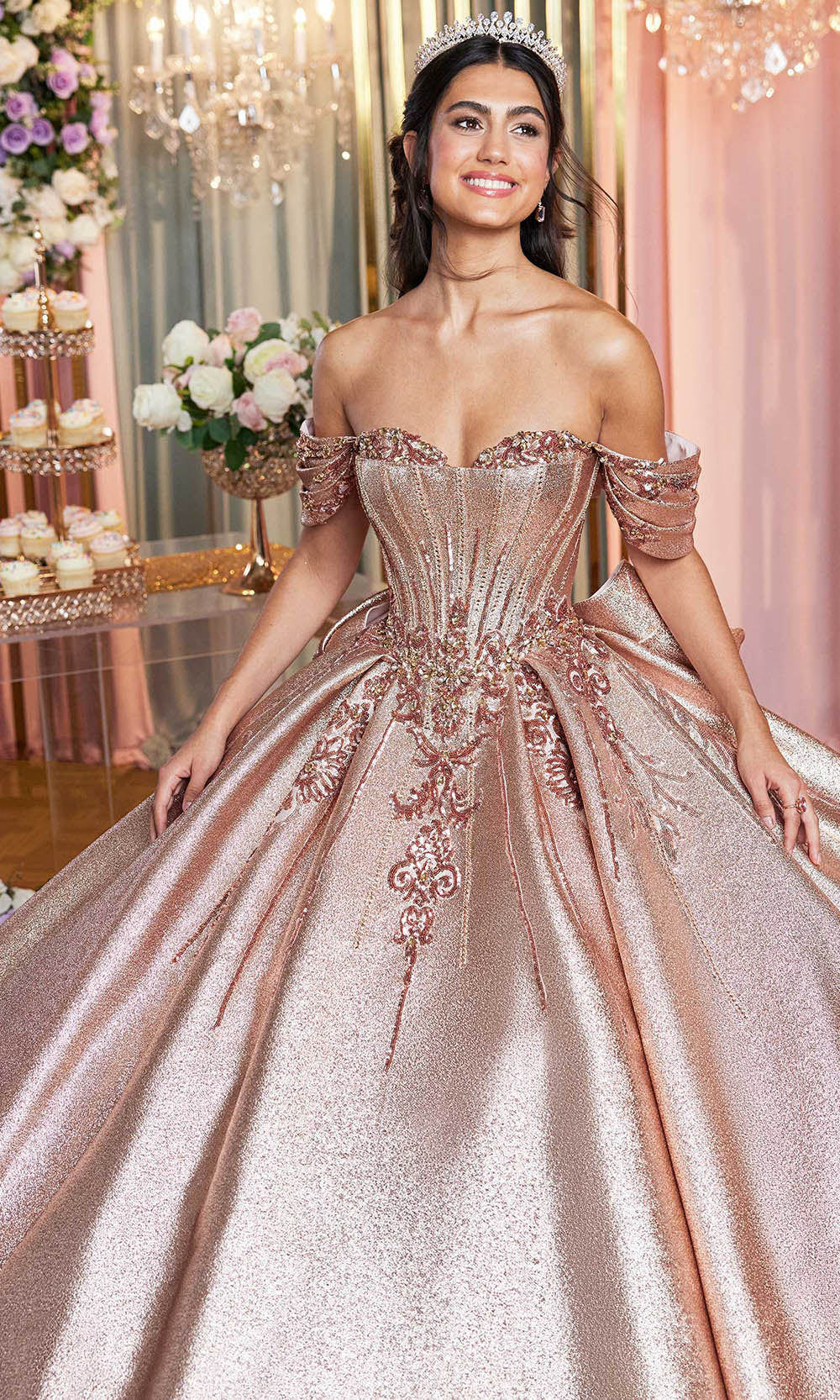 Vizcaya by Mori Lee 89519 - Pleated Skirt Sequin Embroidered Gown Ball Gowns