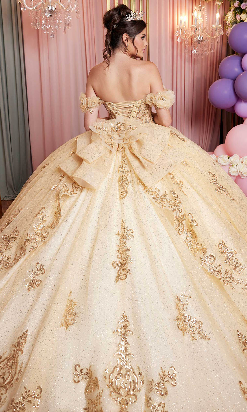 Vizcaya by Mori Lee 89520 - Basque Waist Scoop Neckline Quince Gown Ball Gowns