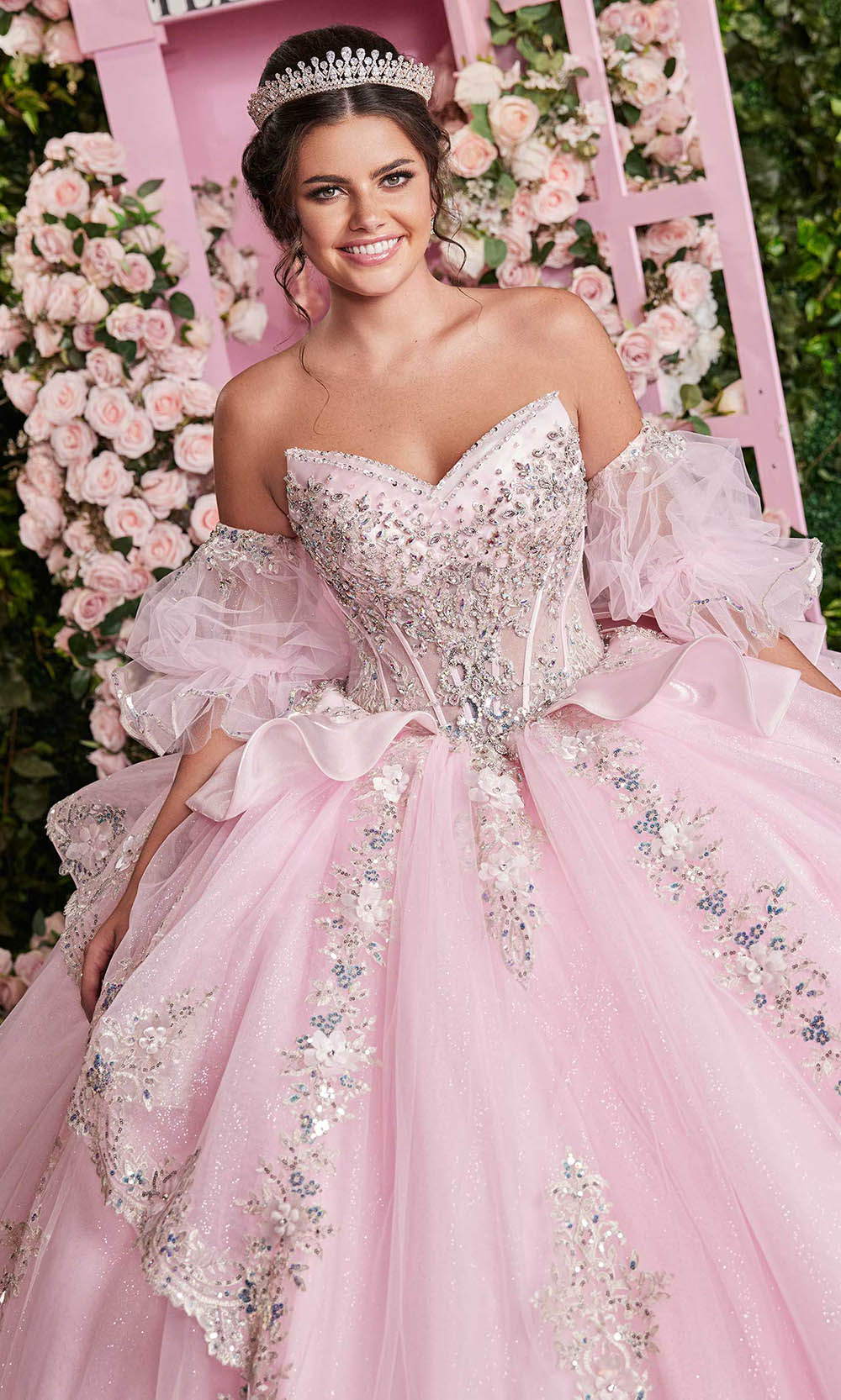 Vizcaya by Mori Lee 89526 - Puff Sleeve Embroidered Tulle Ballgown Ball Gowns