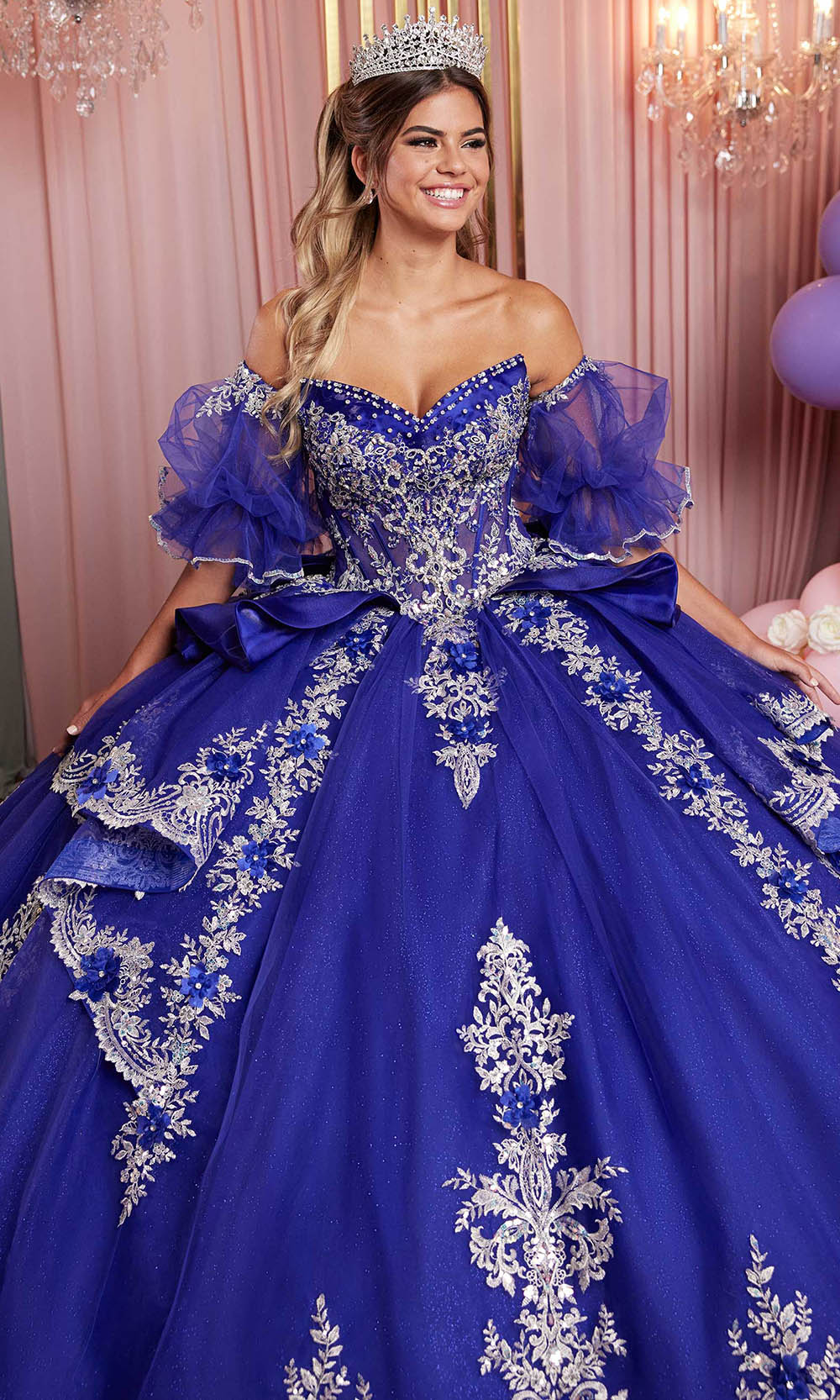 Vizcaya by Mori Lee 89526 - Puff Sleeve Embroidered Tulle Ballgown Ball Gowns