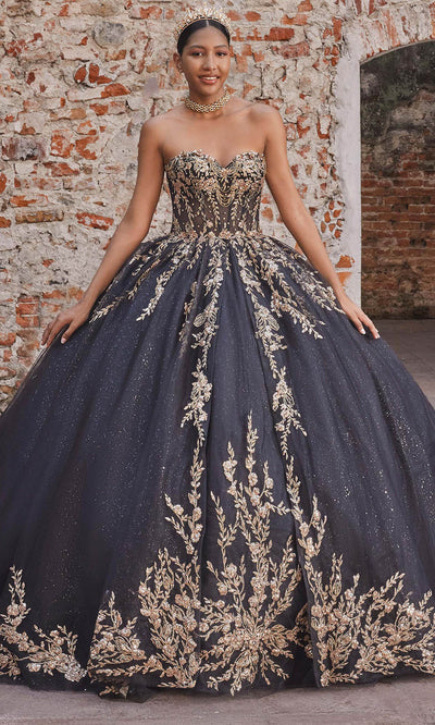 Vizcaya by Mori Lee 89534 - Double-Loop Applique Bow Strapless Gown Ball Gowns