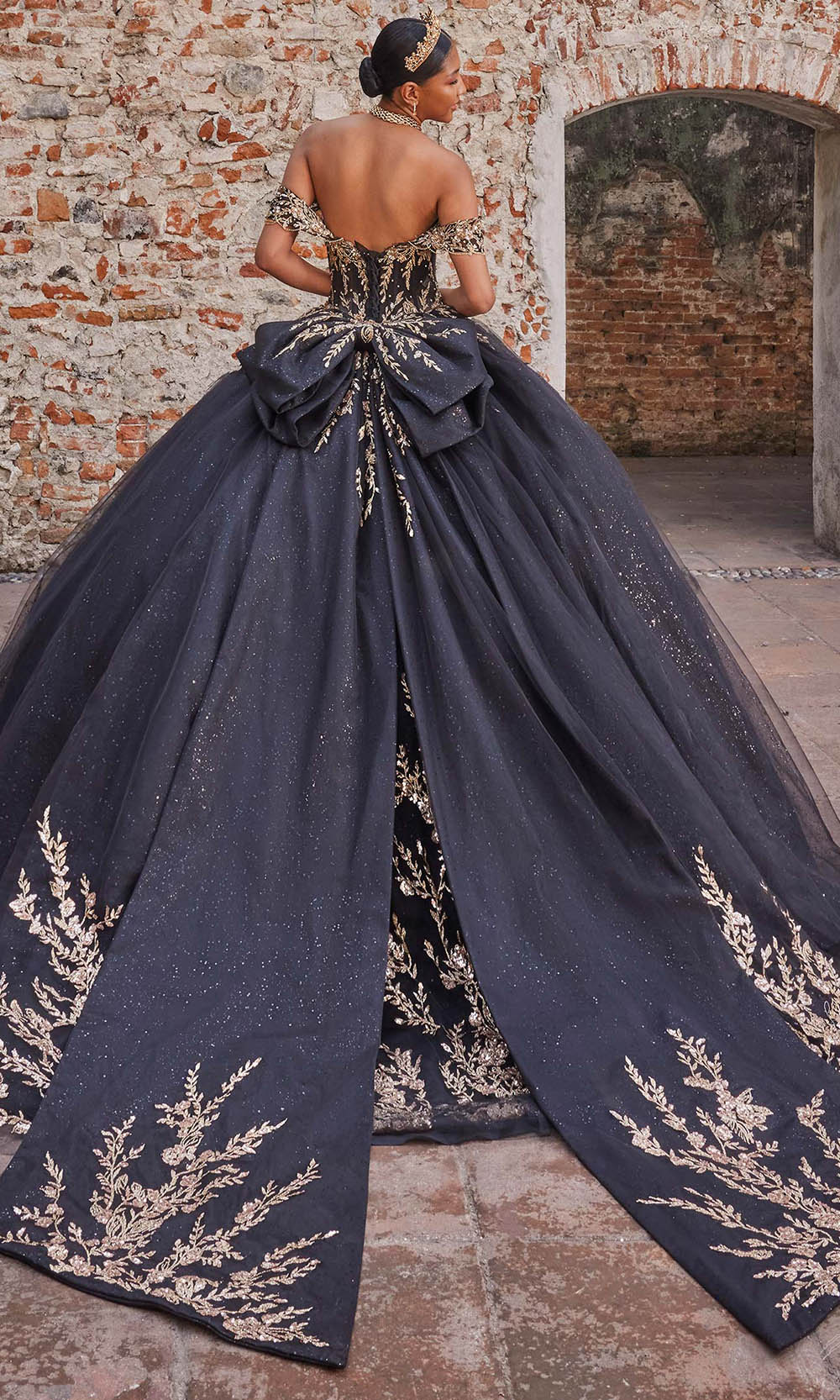 Vizcaya by Mori Lee 89534 - Double-Loop Applique Bow Strapless Gown Ball Gowns