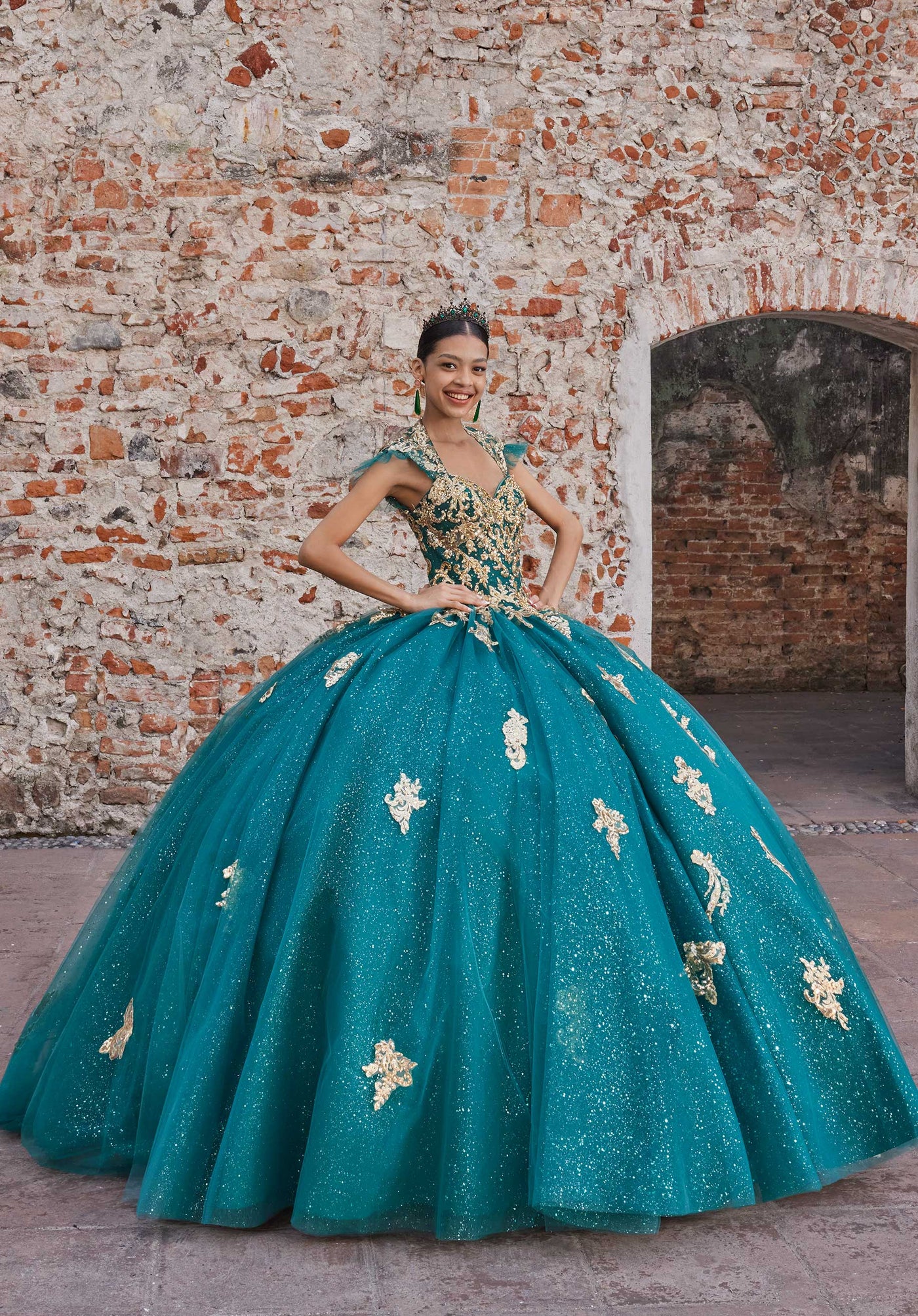 Vizcaya by Mori Lee 89533 - Cap Sleeve Beaded Applique Ballgown Ball Gowns