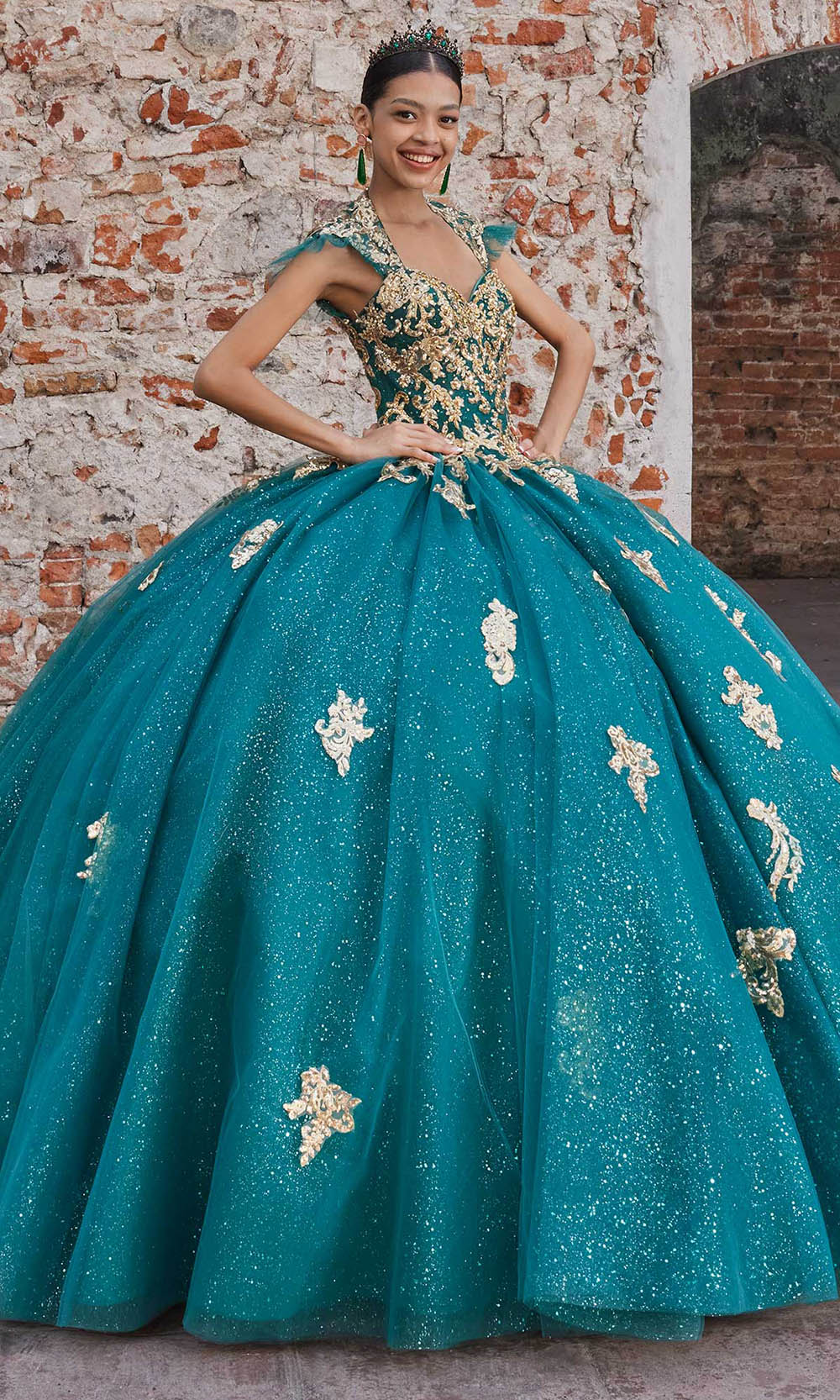 Vizcaya by Mori Lee 89533 - Cap Sleeve Beaded Applique Ballgown Ball Gowns