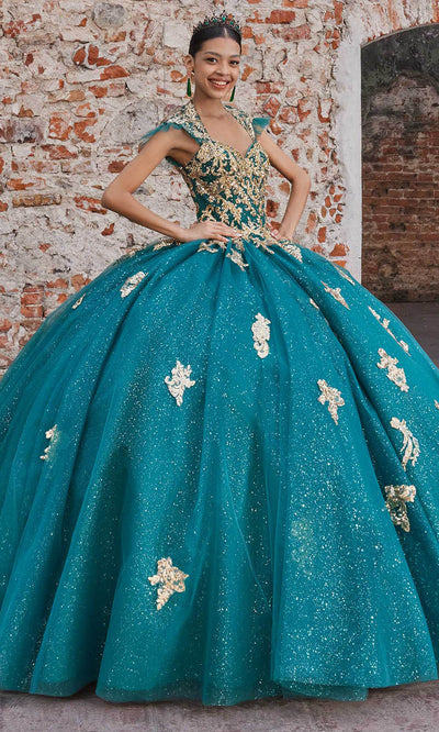 Vizcaya by Mori Lee 89533 - Cap Sleeve Beaded Applique Ballgown Ball Gowns