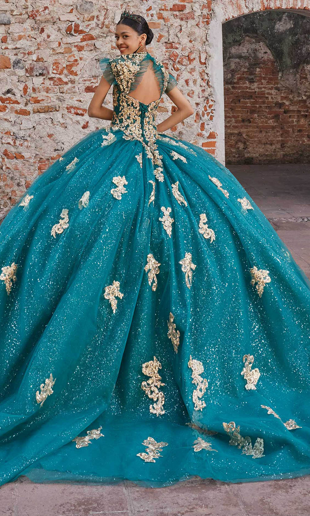 Vizcaya by Mori Lee 89533 - Cap Sleeve Beaded Applique Ballgown Ball Gowns