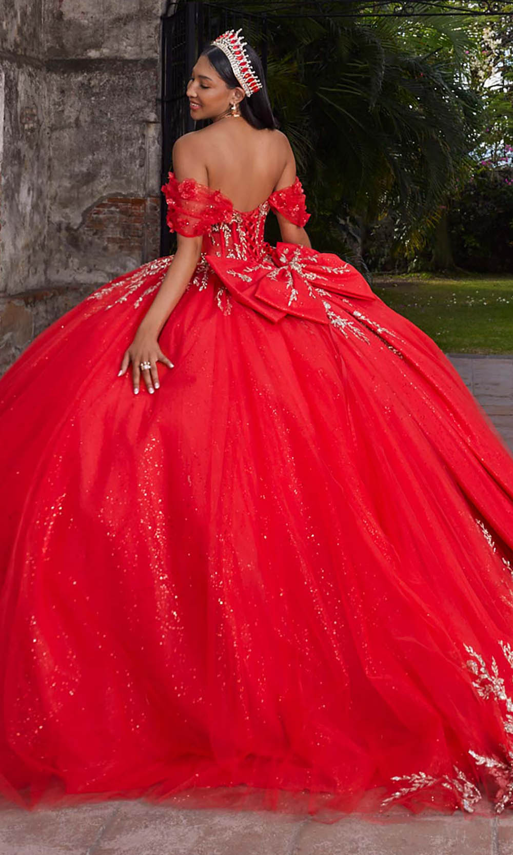 Vizcaya by Mori Lee 89534 - Double-Loop Applique Bow Strapless Gown Ball Gowns