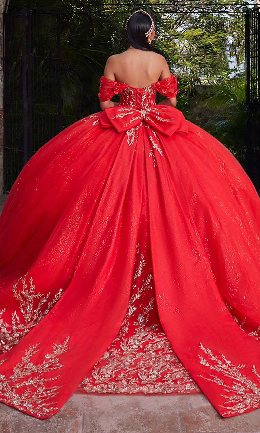 Vizcaya by Mori Lee 89534 - Double-Loop Applique Bow Strapless Gown Ball Gowns