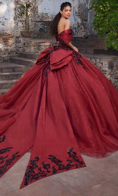 Vizcaya by Mori Lee 89535 - Off Shoulder Metallic Embellished Gown Ball Gowns