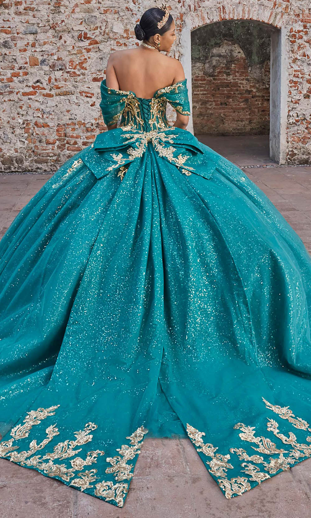 Vizcaya by Mori Lee 89535 - Off Shoulder Metallic Embellished Gown Ball Gowns