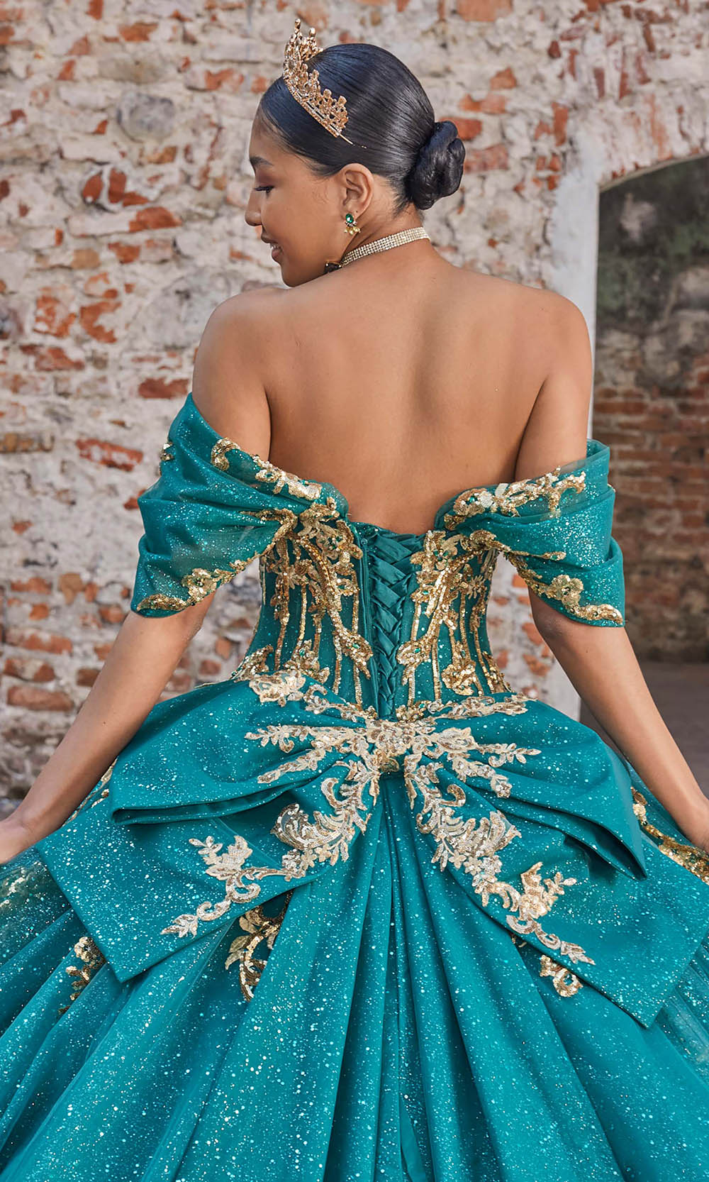 Vizcaya by Mori Lee 89535 - Off Shoulder Metallic Embellished Gown Ball Gowns