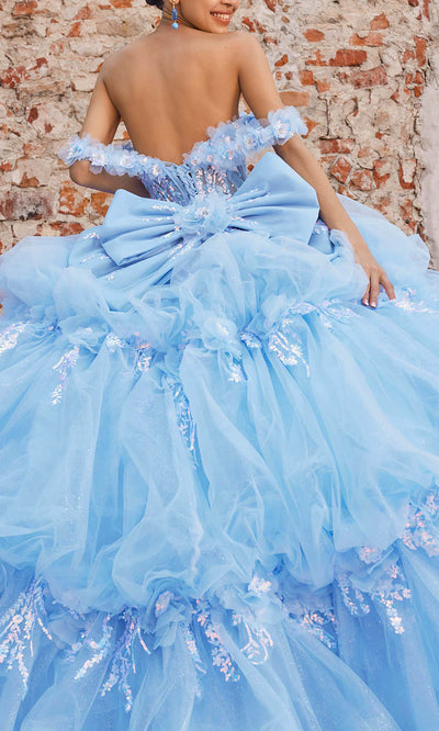 Vizcaya by Mori Lee 89536 - Sequin Applique Tiered Quinceanera Gown Ball Gowns