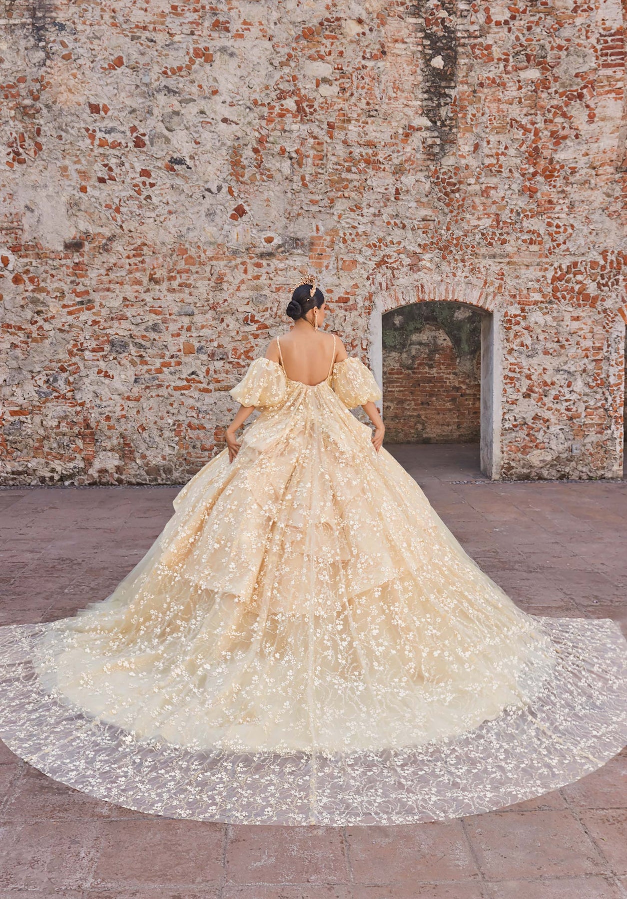 Vizcaya by Mori Lee 89537 - Spaghetti Strap Floral Embellished Ballgown Ball Gowns