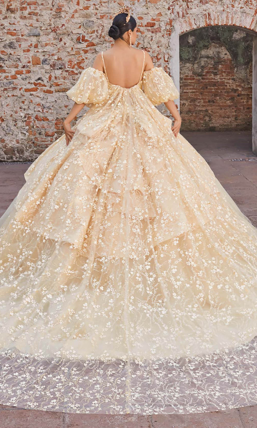 Vizcaya by Mori Lee 89537 - Spaghetti Strap Floral Embellished Ballgown Ball Gowns