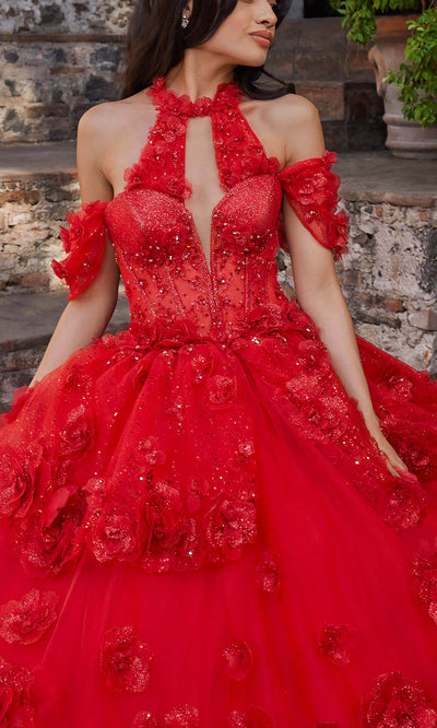 Vizcaya by Mori Lee 89538 - Corset Bodice Floral Quinceanera Gown Ball Gowns