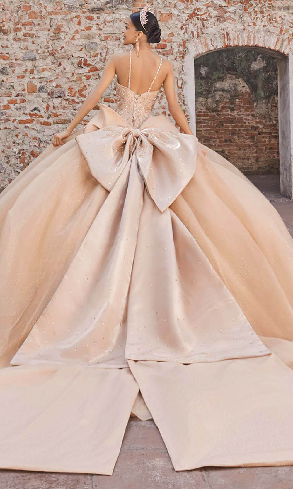 Vizcaya by Mori Lee 89541 - Plunging Neckline Oversized Bow Ballgown Ball Gowns