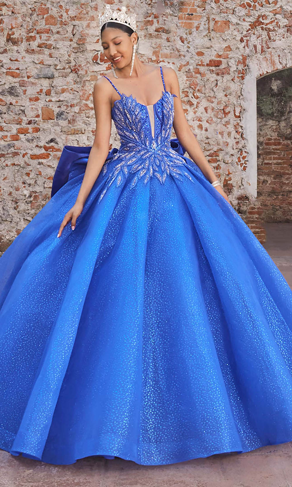 Vizcaya by Mori Lee 89541 - Plunging Neckline Oversized Bow Ballgown Ball Gowns