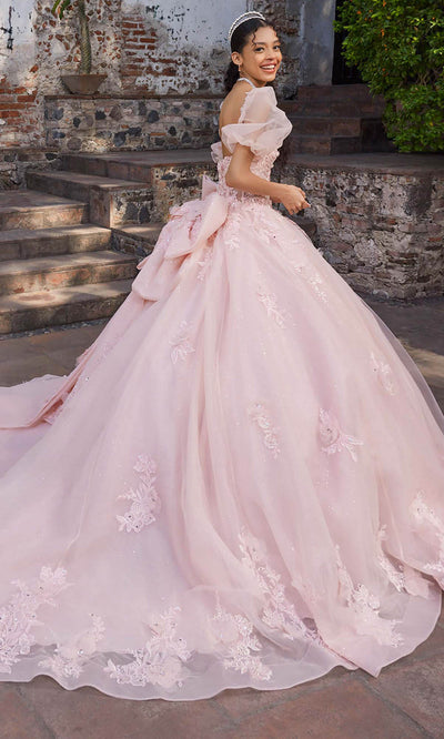 Vizcaya by Mori Lee 89542 - Puff Sleeve Floral Applique Ballgown Ball Gowns