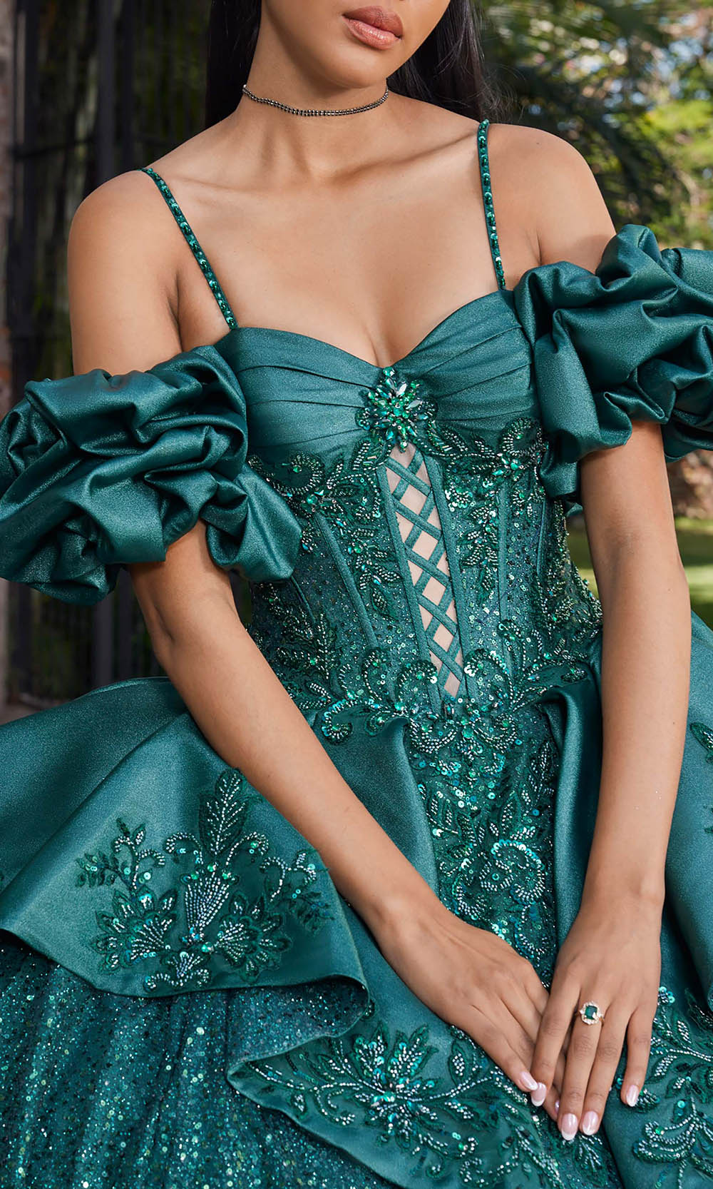 Vizcaya by Mori Lee 89543 - Spaghetti Strap Overskirt Ballgown Ball Gowns