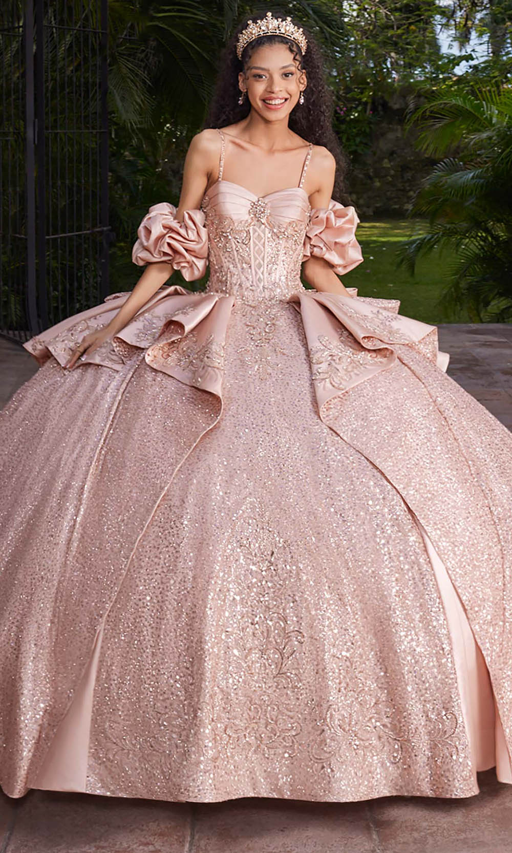 Vizcaya by Mori Lee 89543 - Spaghetti Strap Overskirt Ballgown Ball Gowns