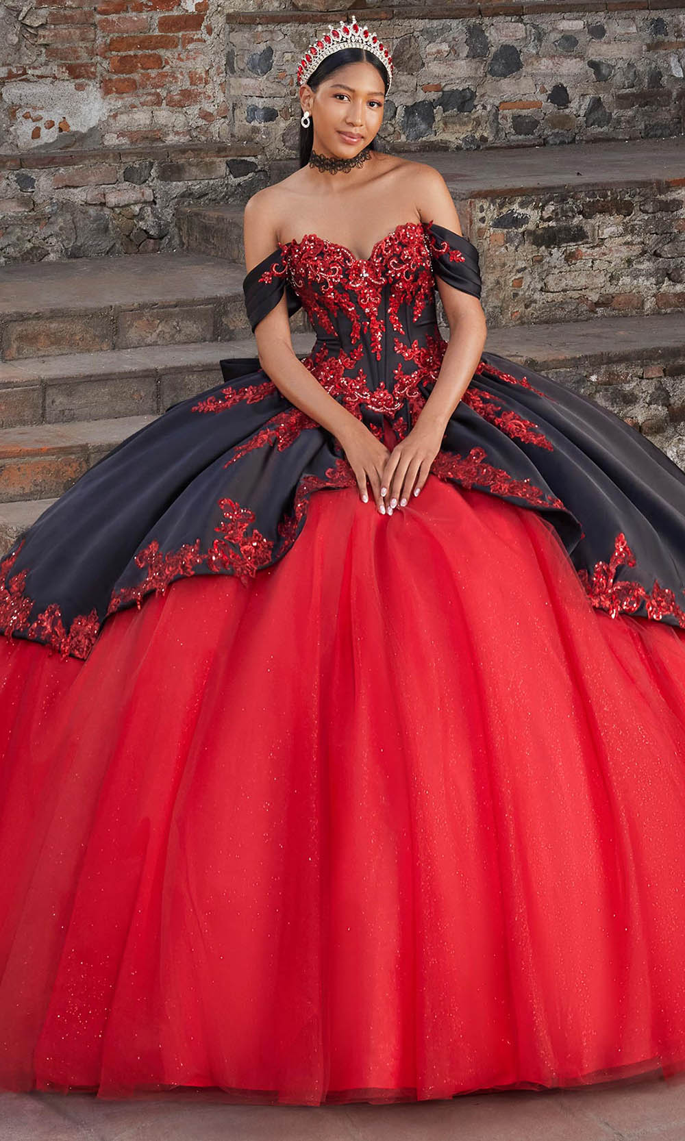 Vizcaya by Mori Lee 89544 - Sweetheart Embellished Glitter Tulle Gown Ball Gowns