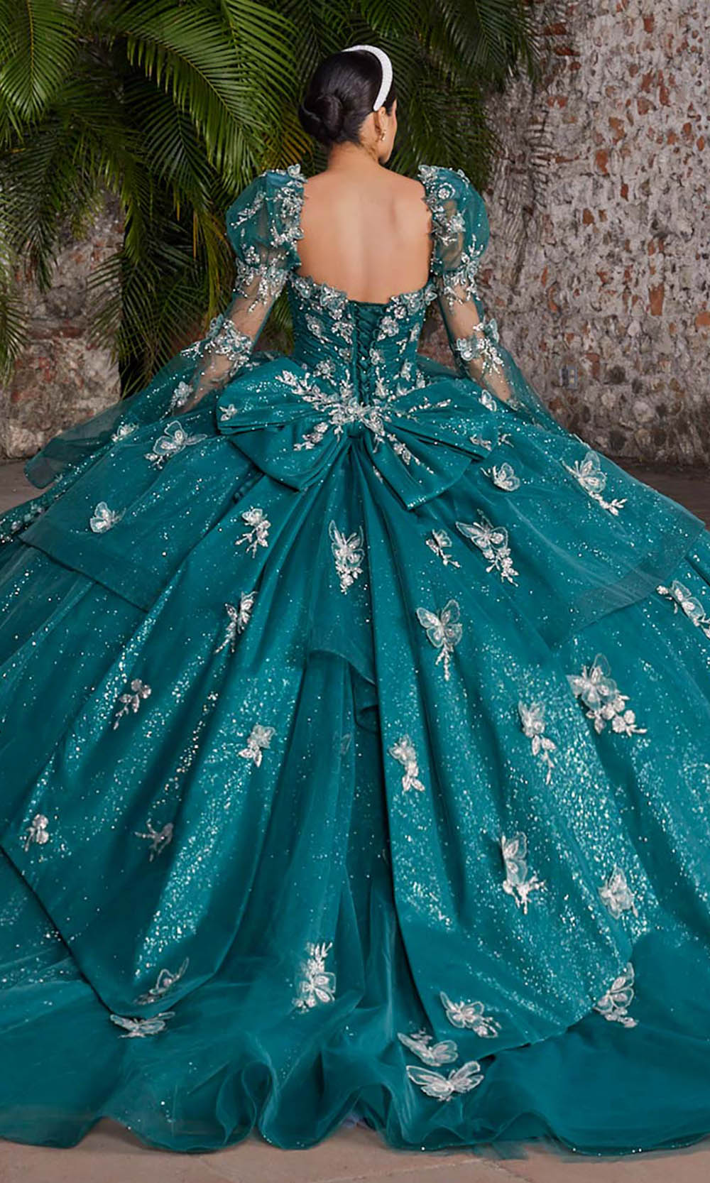 Vizcaya by Mori Lee 89548 - Long Puff Sleeve Applique Ballgown Quinceanera Dresses