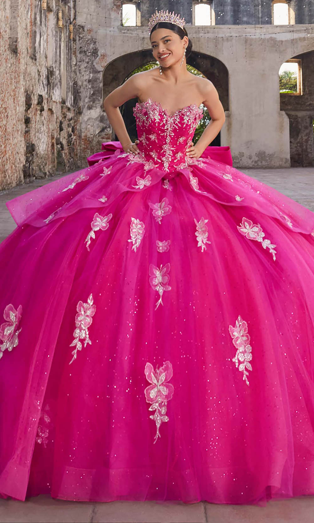 Vizcaya by Mori Lee 89548 - Long Puff Sleeve Applique Ballgown Quinceanera Dresses