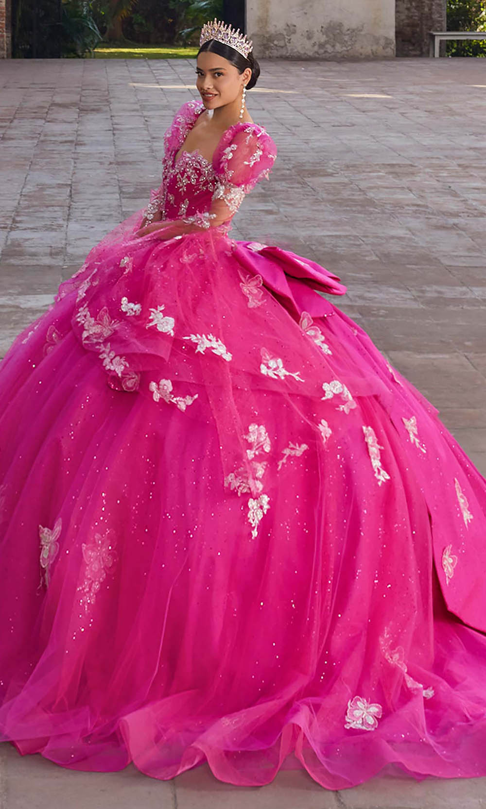 Vizcaya by Mori Lee 89548 - Long Puff Sleeve Applique Ballgown Quinceanera Dresses