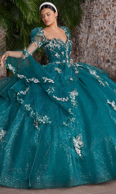 Vizcaya by Mori Lee 89548 - Long Puff Sleeve Applique Ballgown Quinceanera Dresses