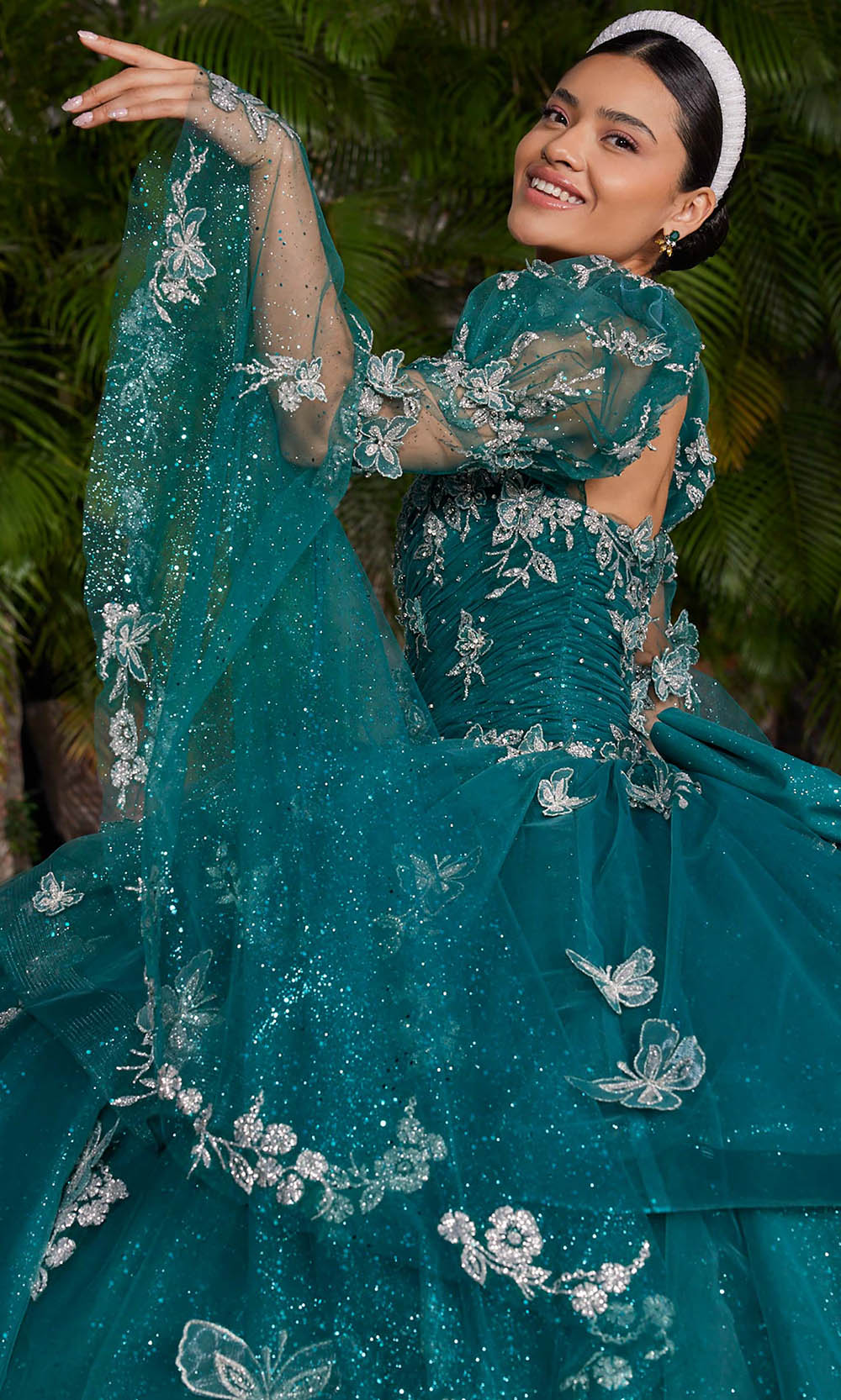 Vizcaya by Mori Lee 89548 - Long Puff Sleeve Applique Ballgown Quinceanera Dresses