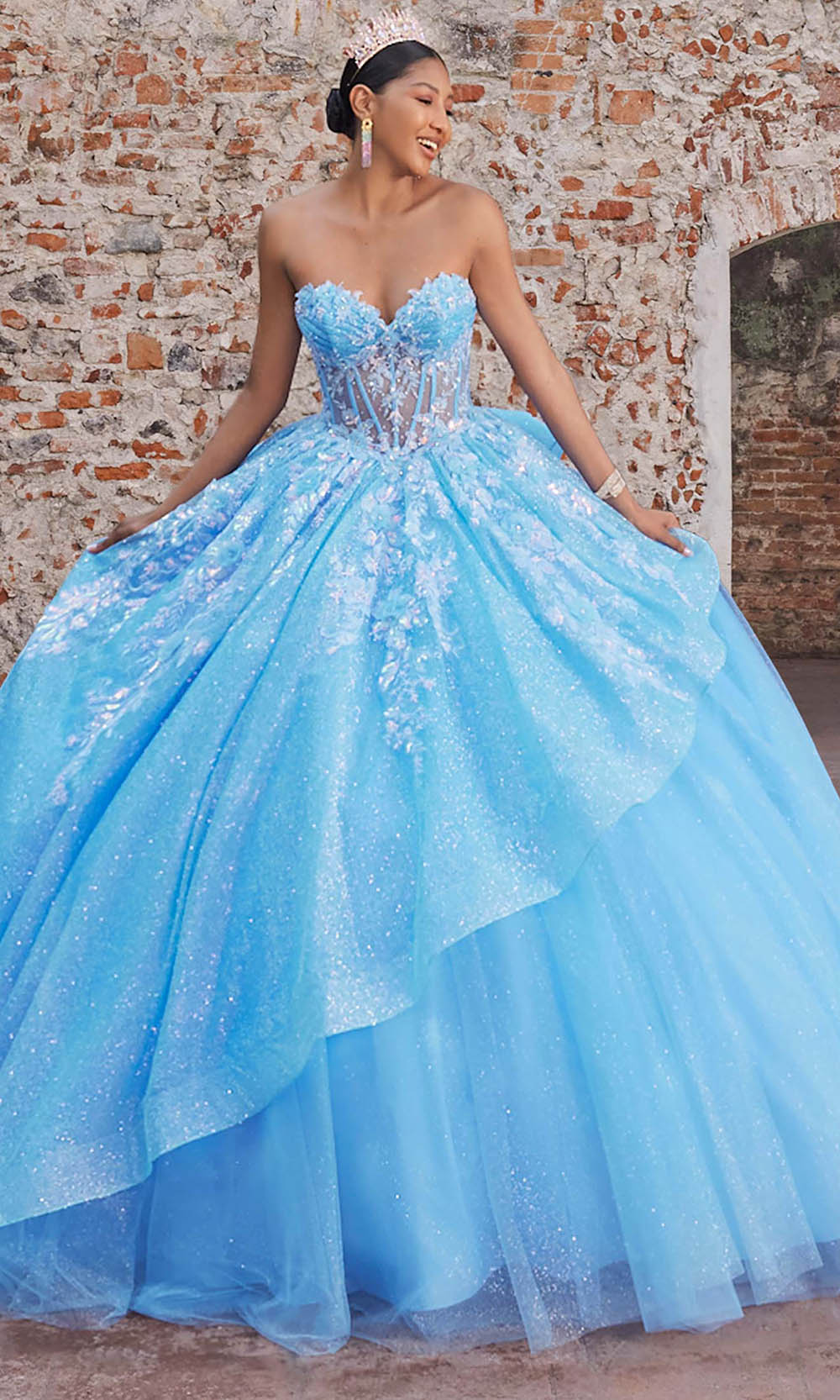 Vizcaya by Mori Lee 89555 - Glitter Tulle Illusion Corset Ballgown Ball Gowns