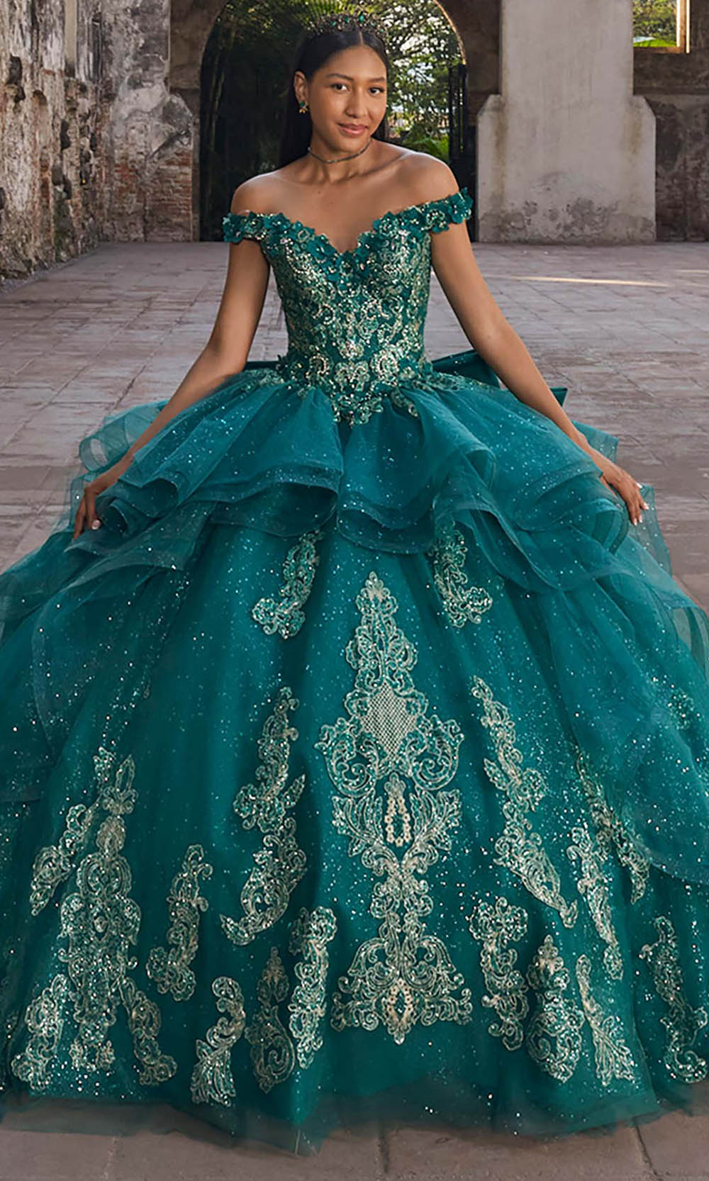 Vizcaya by Mori Lee 89556 - Off Shoulder Ballgown with Ruffle Skirt Ball Gowns