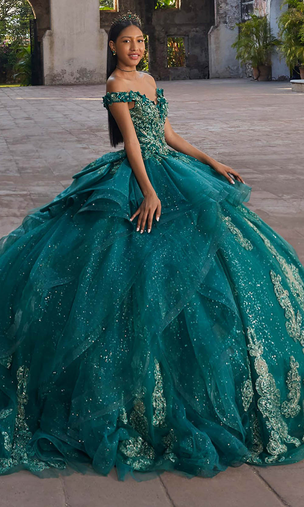 Vizcaya by Mori Lee 89556 - Off Shoulder Ballgown with Ruffle Skirt Ball Gowns