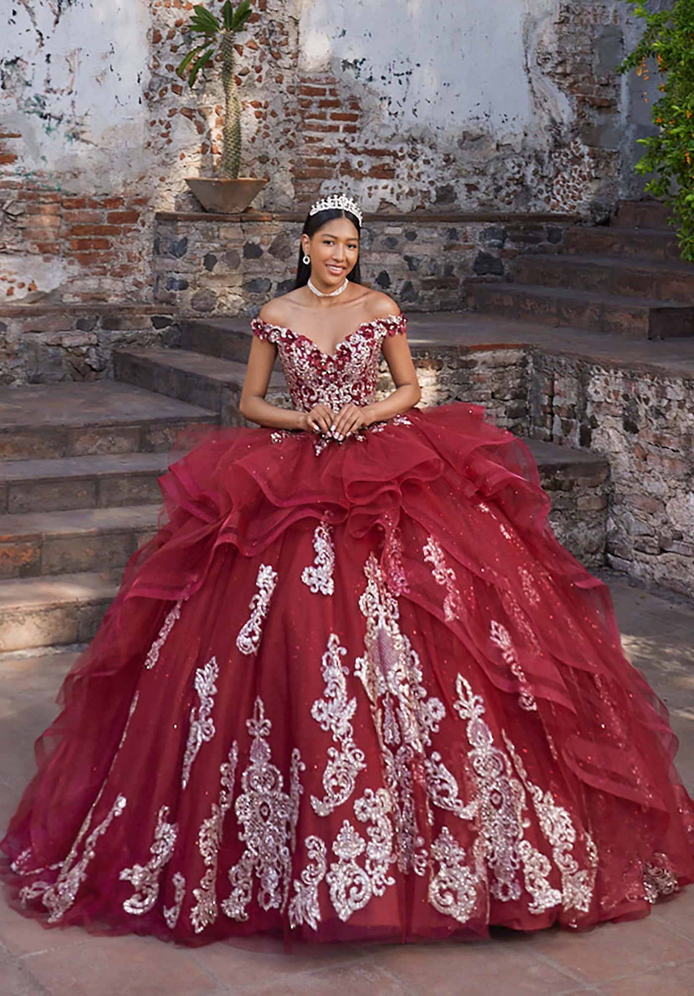 Vizcaya by Mori Lee 89556 - Off Shoulder Ballgown with Ruffle Skirt Ball Gowns