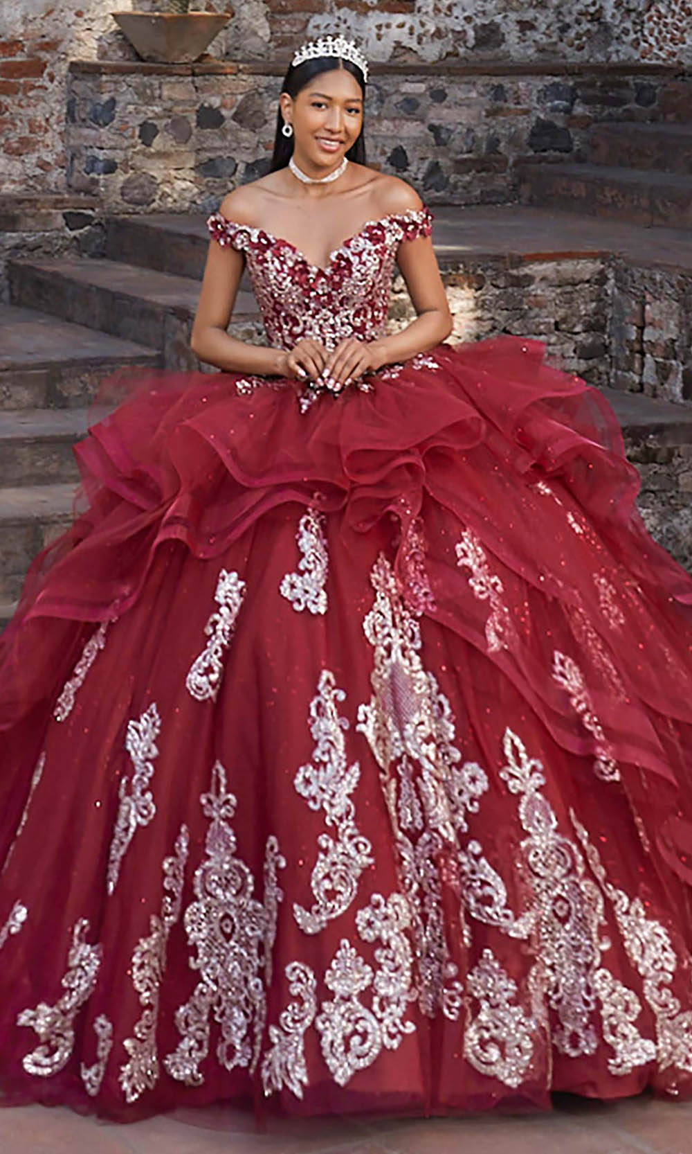 Vizcaya by Mori Lee 89556 - Off Shoulder Ballgown with Ruffle Skirt Ball Gowns