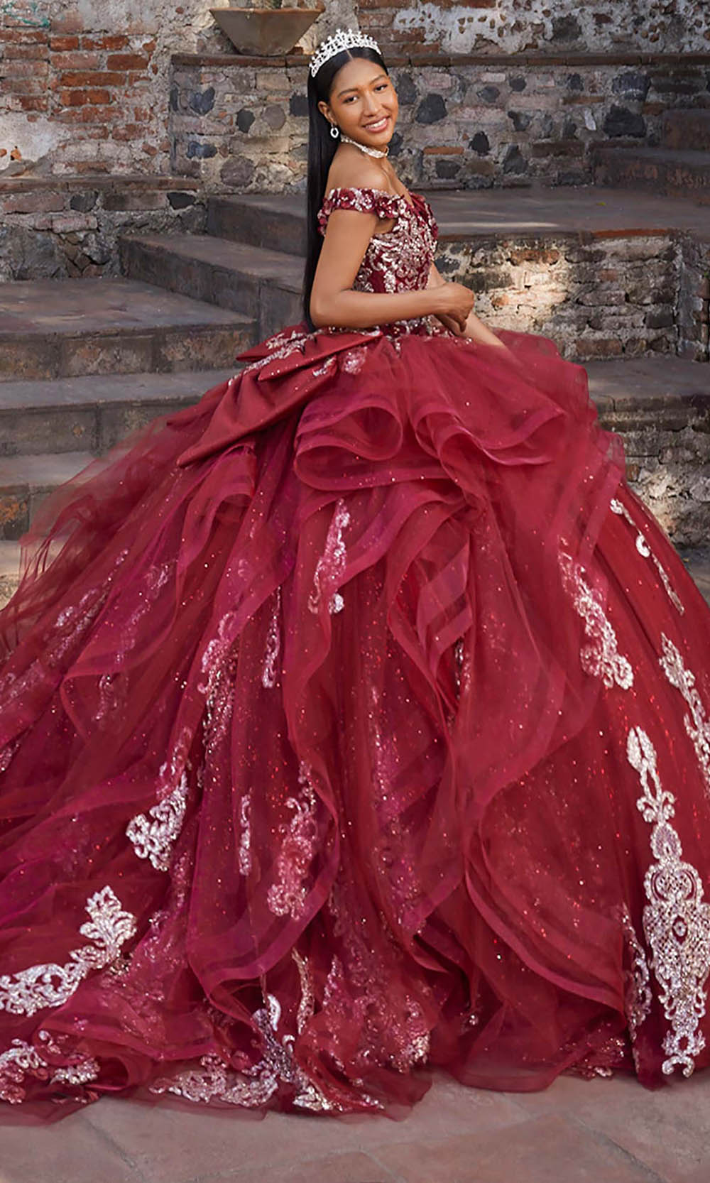 Vizcaya by Mori Lee 89556 - Off Shoulder Ballgown with Ruffle Skirt Ball Gowns