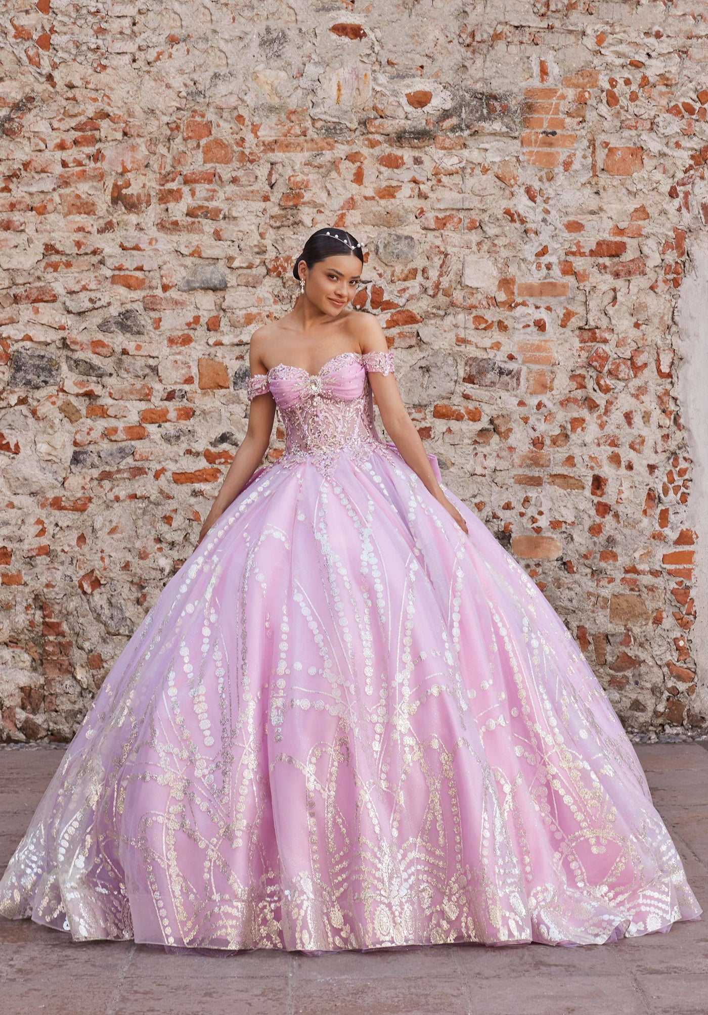 Vizcaya by Mori Lee 89557 - Sheer Corset Off Shoulder Quince Gown Ball Gowns
