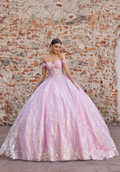 Vizcaya by Mori Lee 89557 - Sheer Corset Off Shoulder Quince Gown Ball Gowns