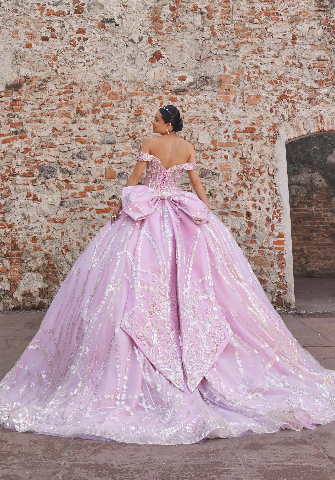 Vizcaya by Mori Lee 89557 - Sheer Corset Off Shoulder Quince Gown Ball Gowns