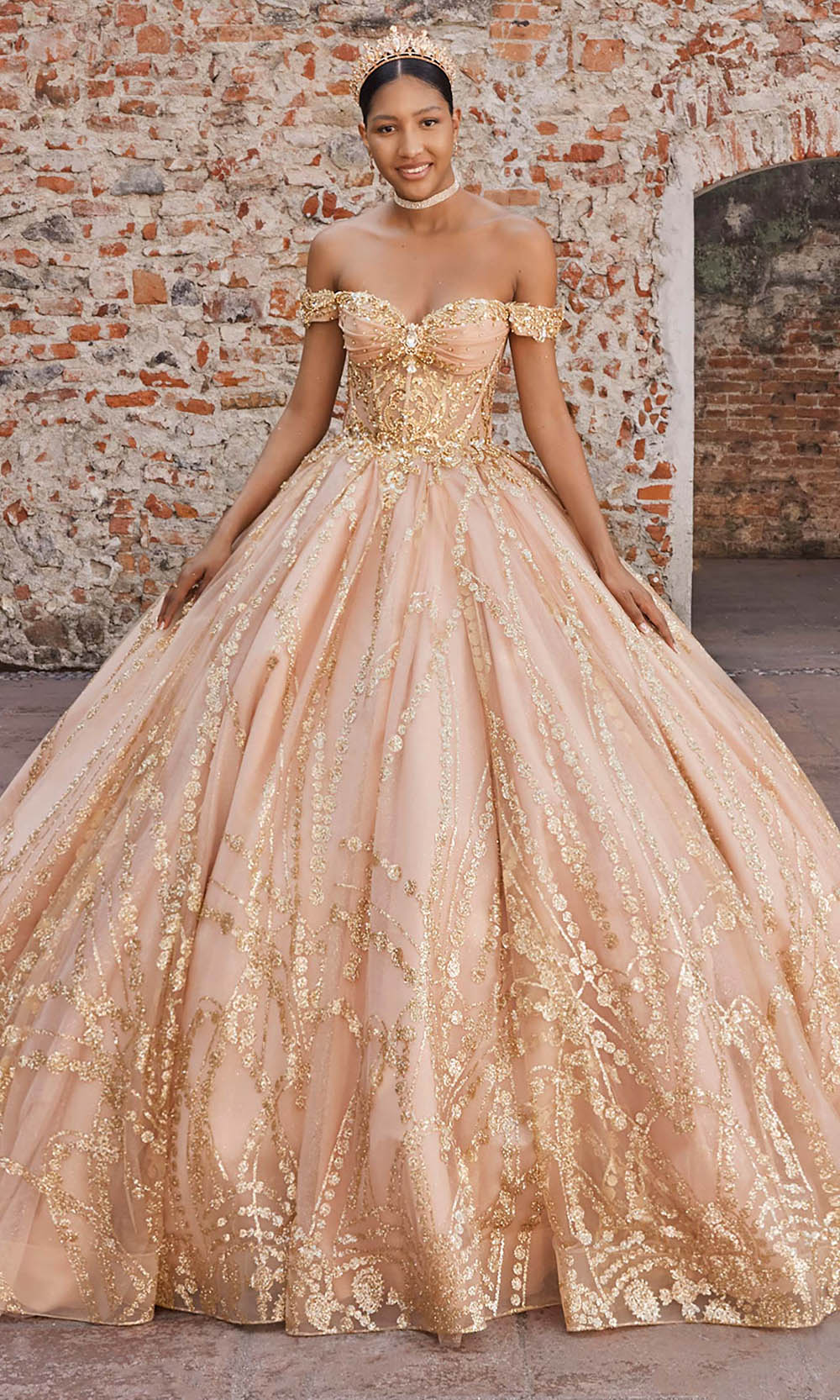 Vizcaya by Mori Lee 89557 - Sheer Corset Off Shoulder Quince Gown Ball Gowns