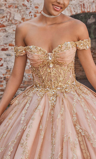 Vizcaya by Mori Lee 89557 - Sheer Corset Off Shoulder Quince Gown Ball Gowns